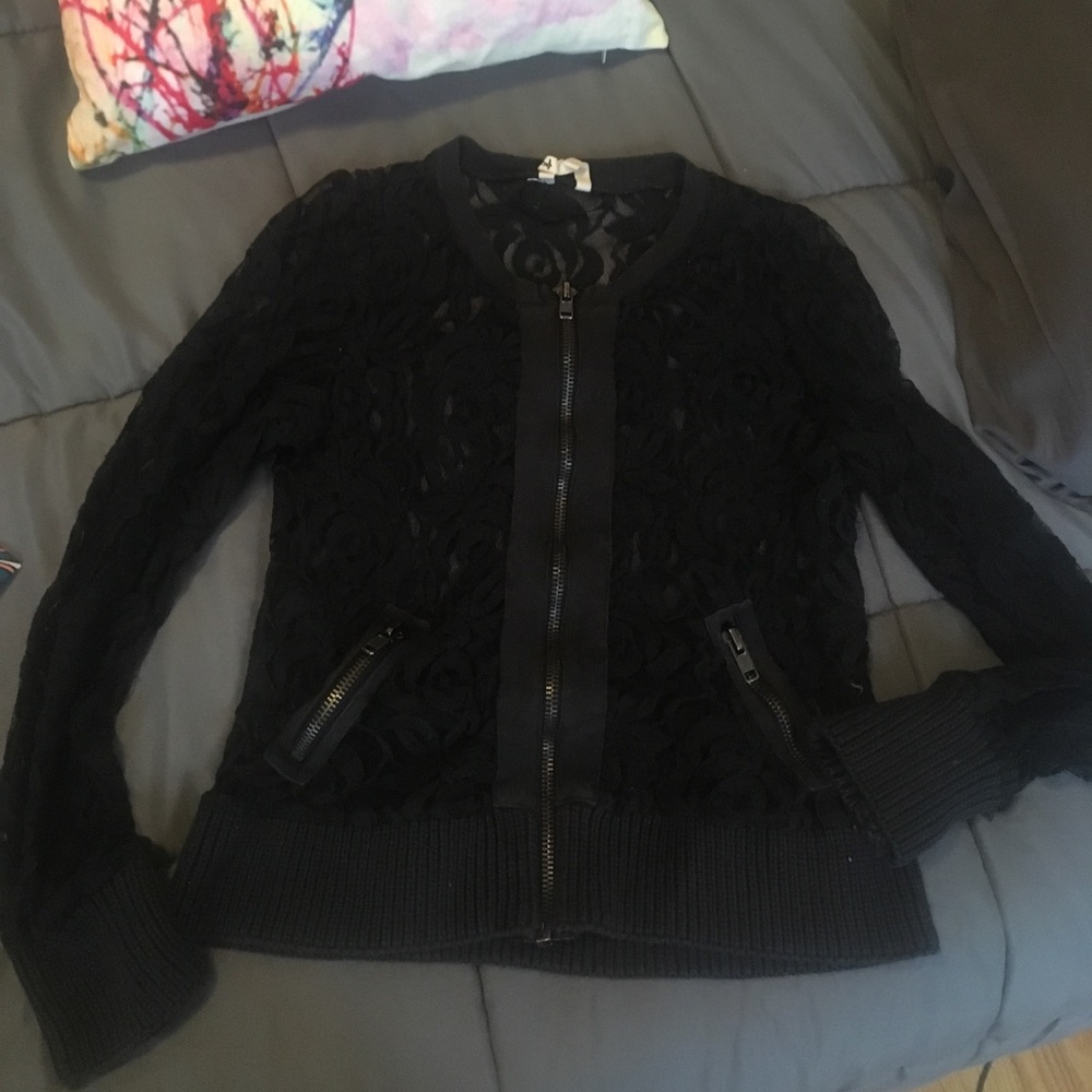 Lace bomber jacket